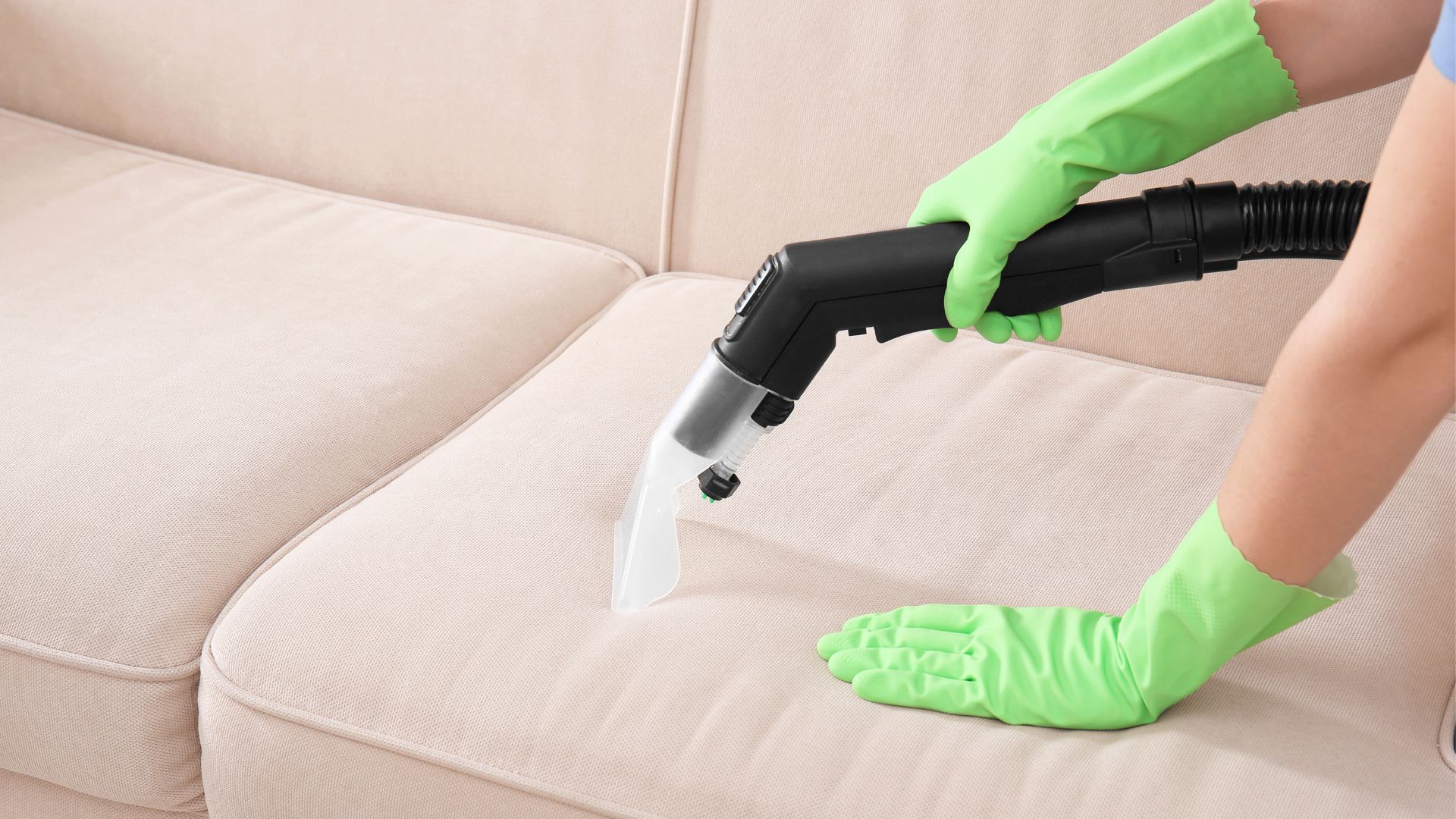 Beige couch cleaning