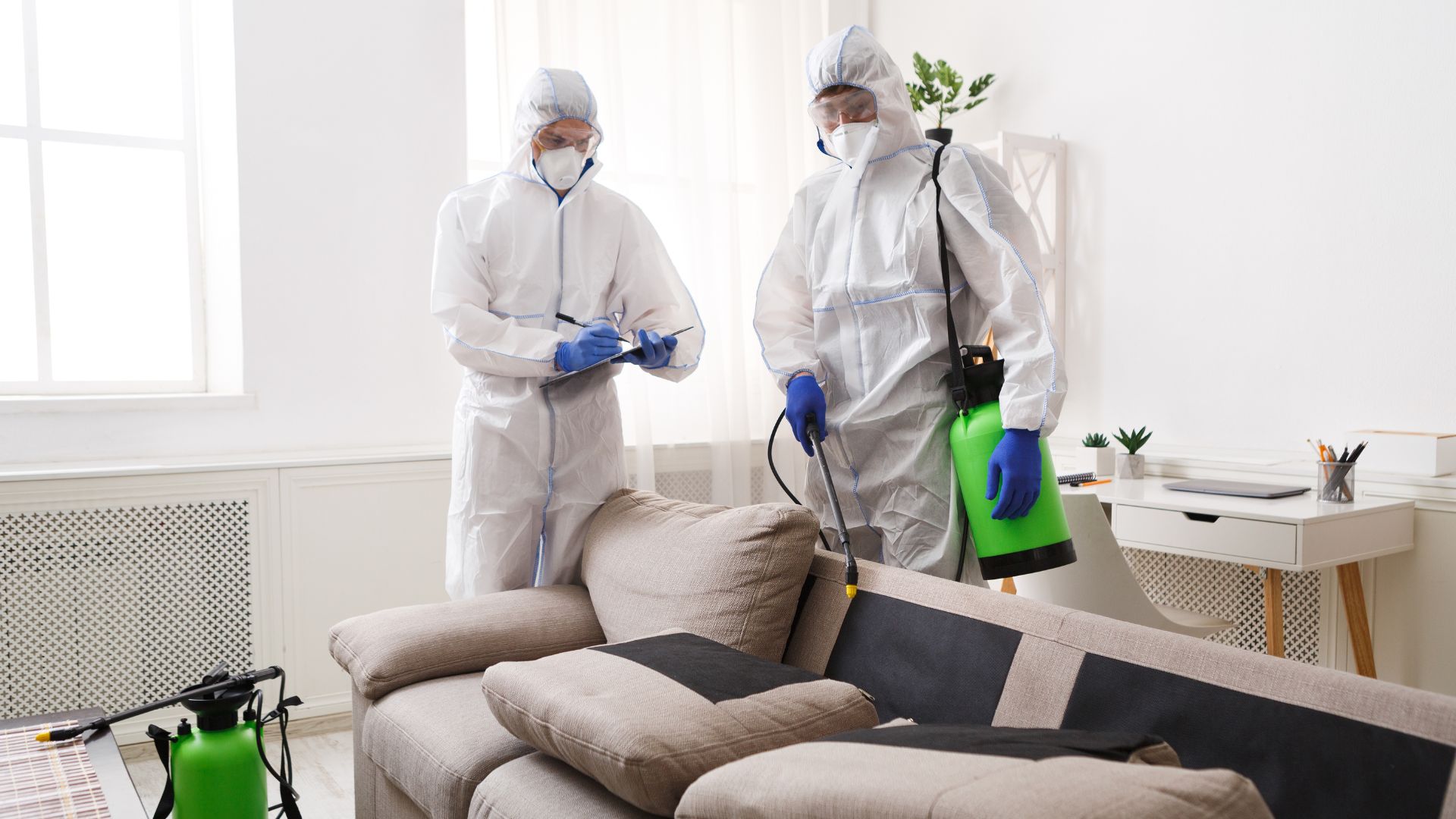 Disinfecting a living room