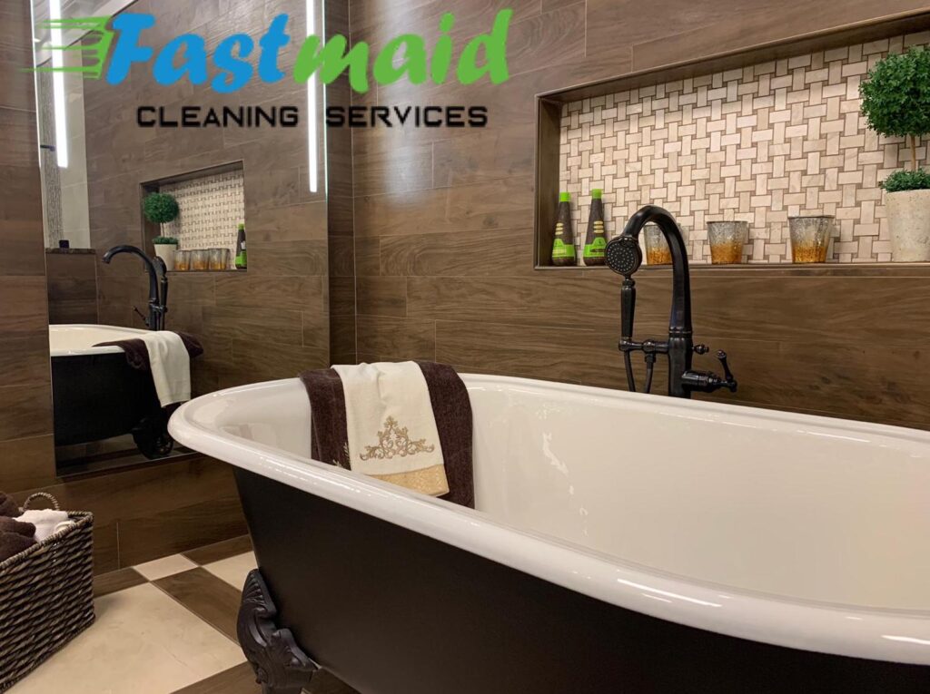 Cleaned bath tub area