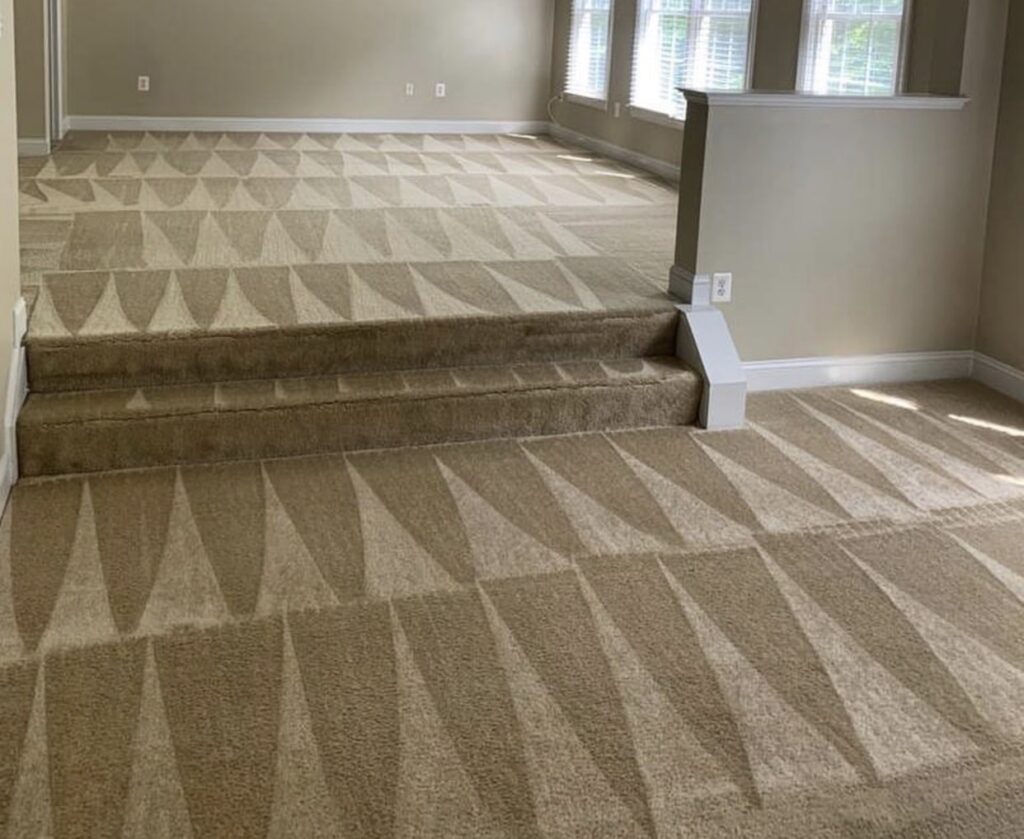 Brown carpet with stairs