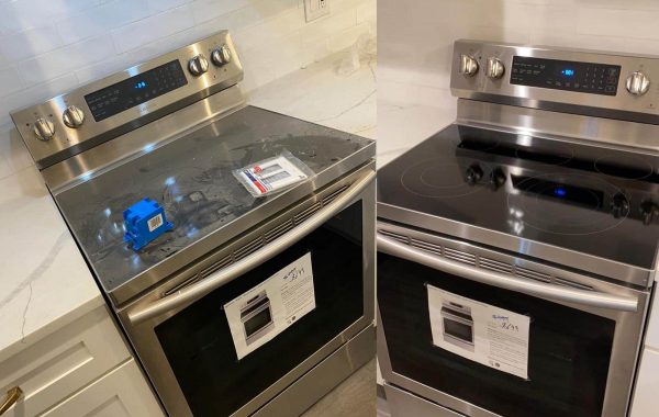 Before & After Electric Stove Cleaning kitchen cleaning
